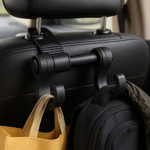 Dual Hook Car Headrest Hanger Heavy Duty Double Storage Organizer Clips For Shopping Bags Backpacks Jackets