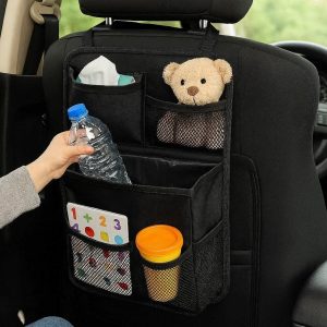 Backseat Hanging Car Trash Bags Multi Pocket Organizer Combo Leakproof Garbage Bin Container For Kids Toddlers Travel