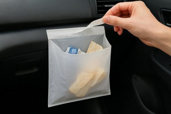 Disposable Sticky Car Trash Bags Self Adhesive Garbage Pouch Peel And Stick Waste Bag For Passenger Dashboard Door