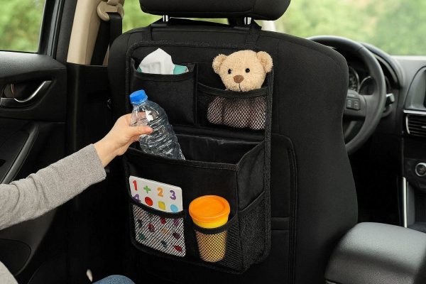 Backseat Hanging Car Trash Bags Multi Pocket Organizer Combo Leakproof Garbage Bin Container For Kids Toddlers Travel